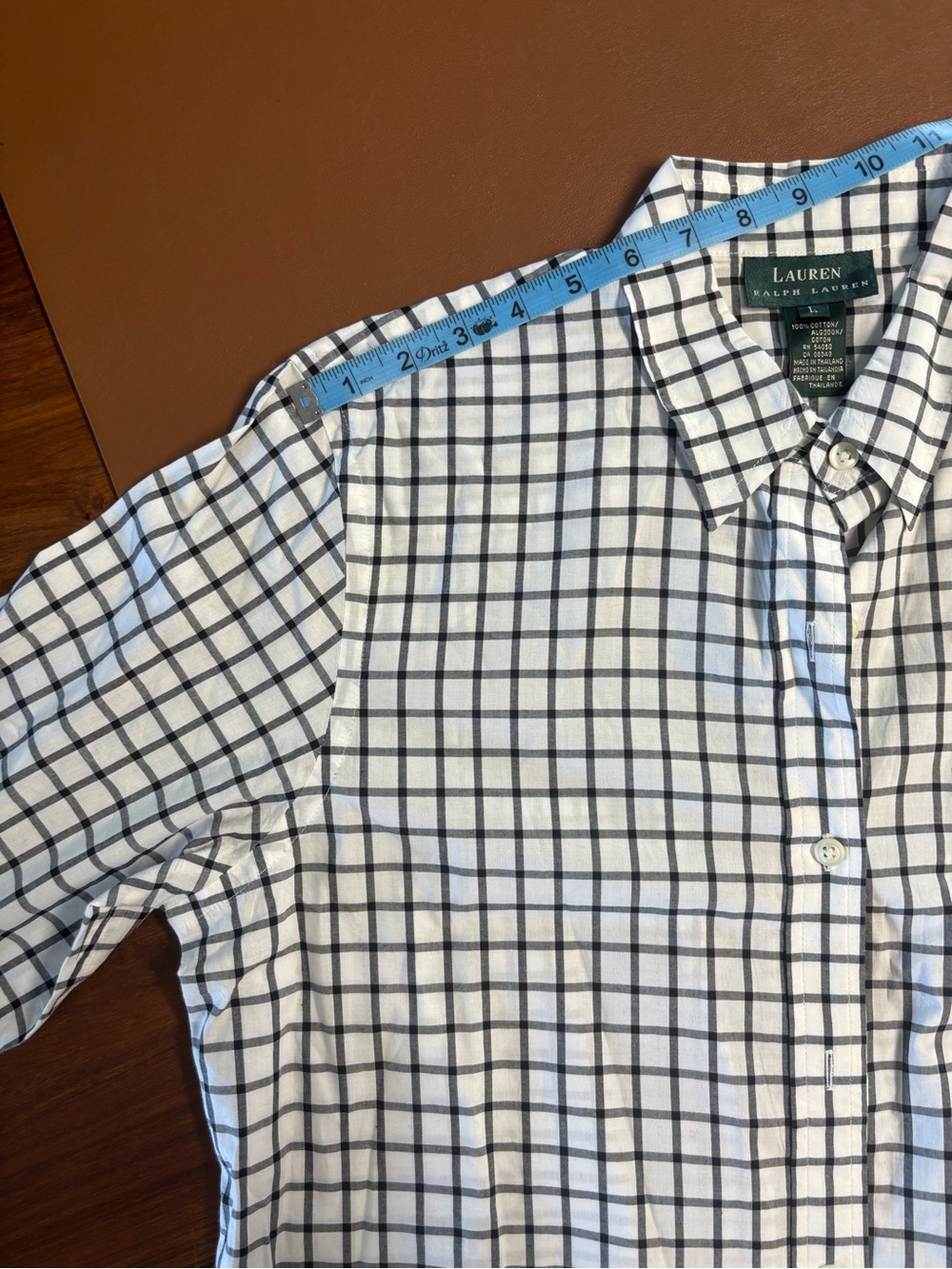 Lauren Ralph Lauren Navy & White Gingham Button-Down Shirt - Picture 5 of 5